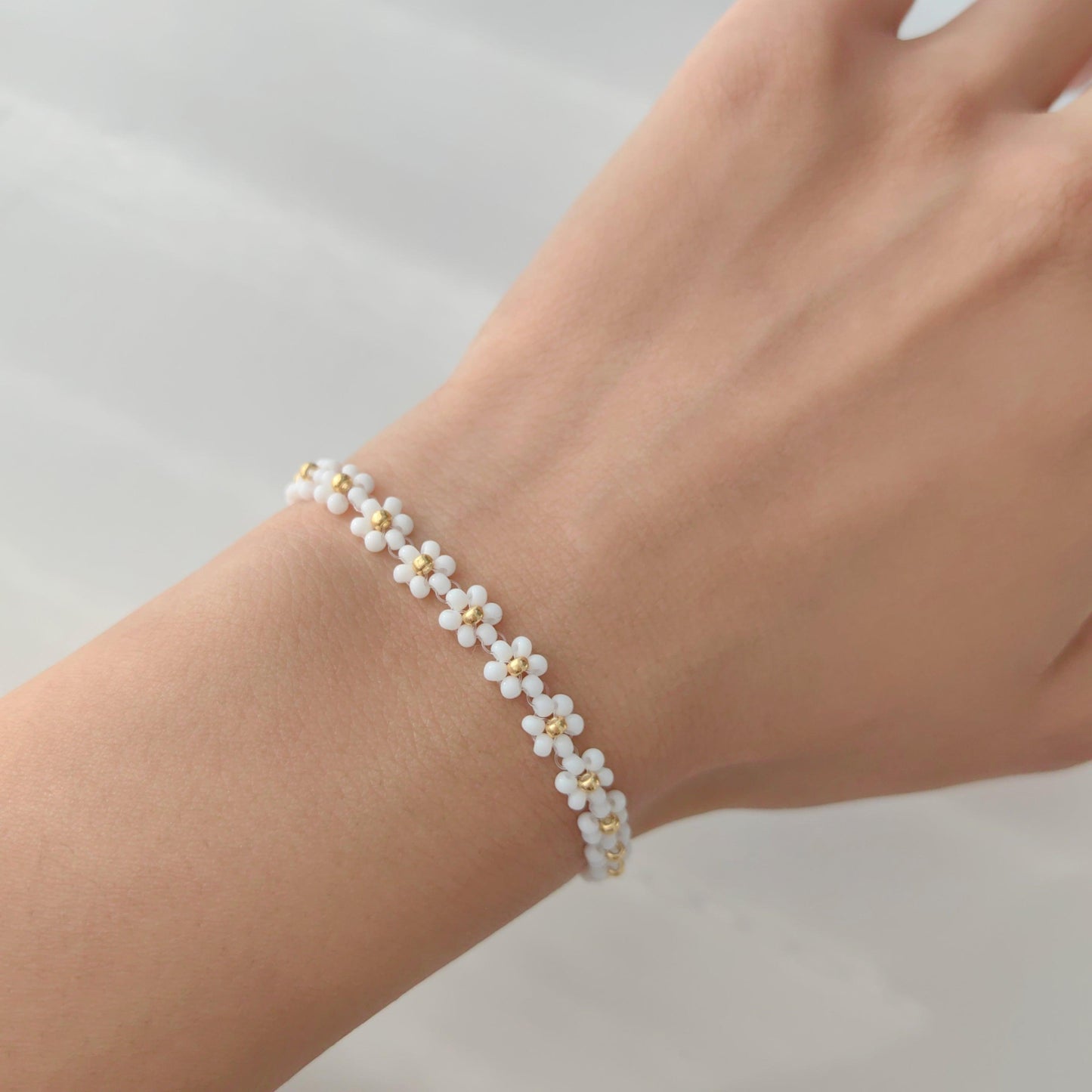 White-beaded-handmade-bracelet