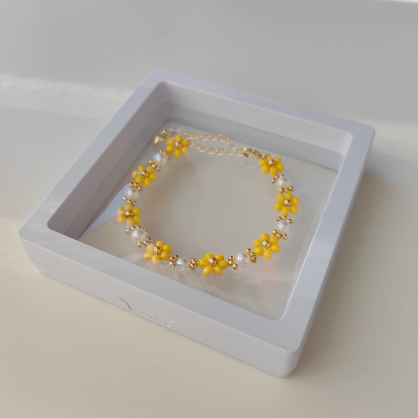 Yellow-Bead-Handmade-bracelet-Flower
