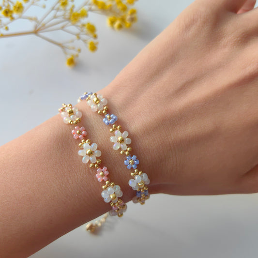 beaded flower bracelet