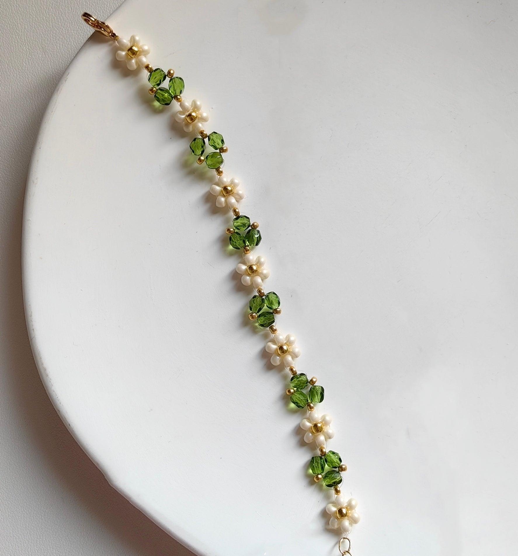 beaded flower bracelets
