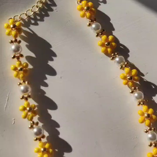 yellow-beads-handmade-necklace-with-pearl