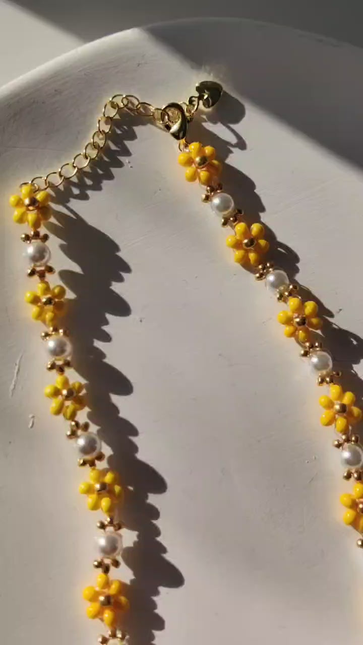 yellow-beads-handmade-necklace-with-pearl