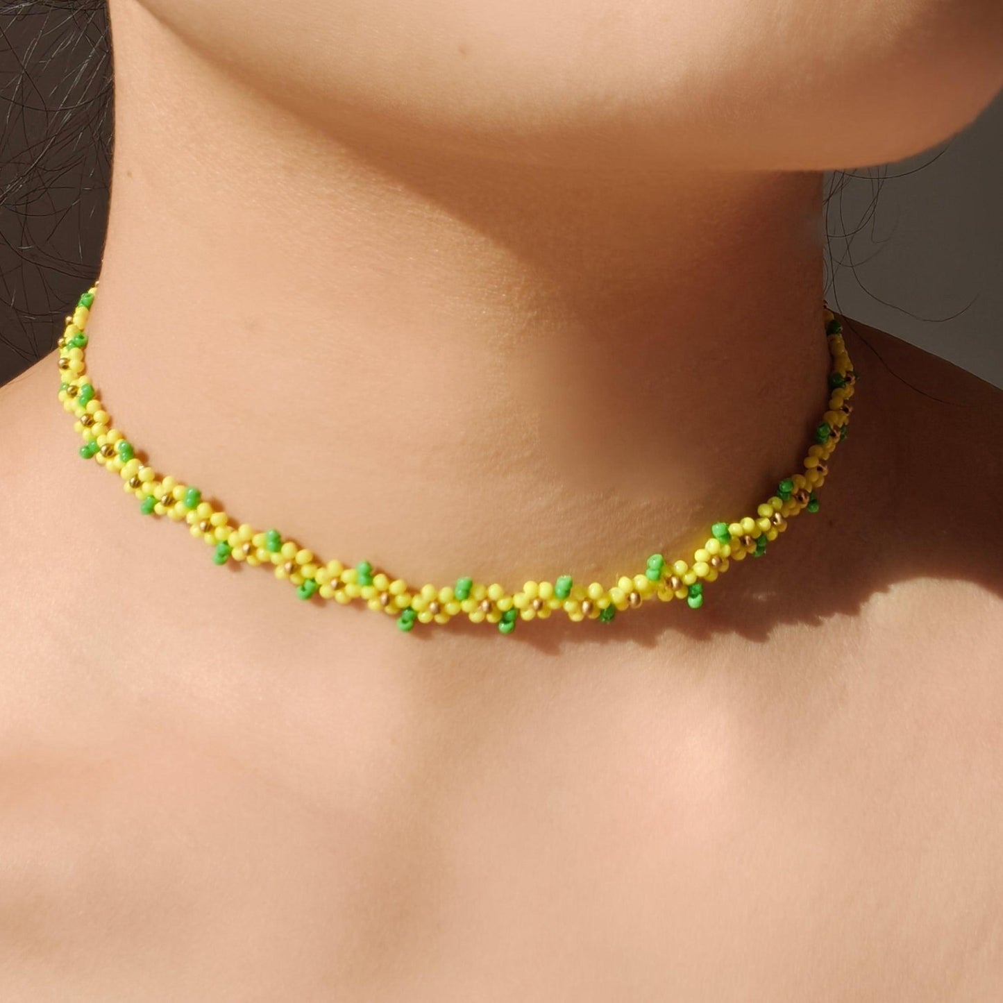 sunflower-bead-handmade-necklace