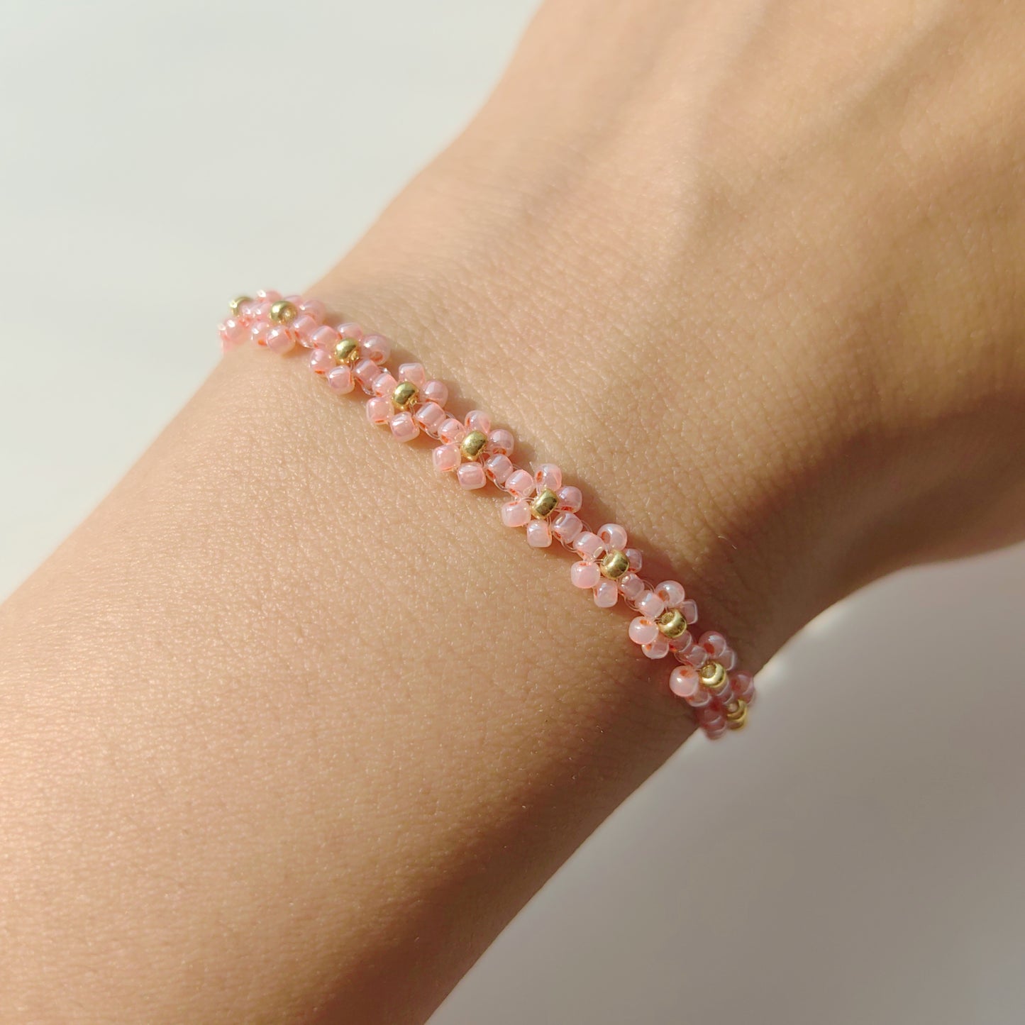 women-pink-beads-handmade-bracelet